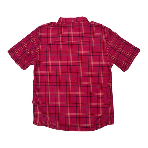 Oakley Red Plaid Casual Button Down Shirt - Picture 4 of 8